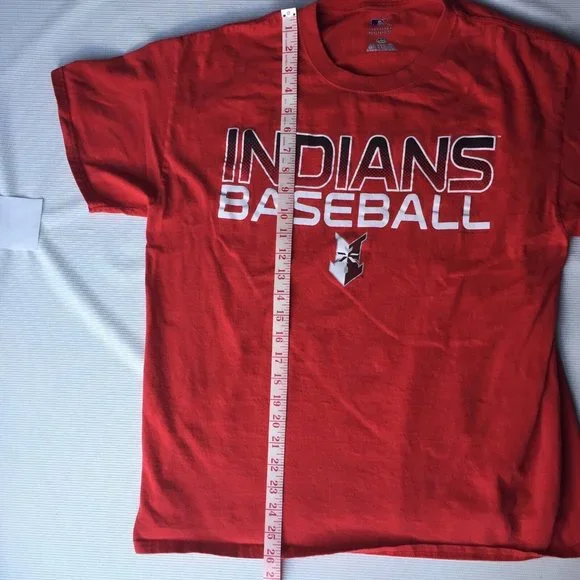 Cleveland Indians T Shirt Mens Large MLB Baseball Red Short Sleeve Adult Genuine - Picture 8 of 12